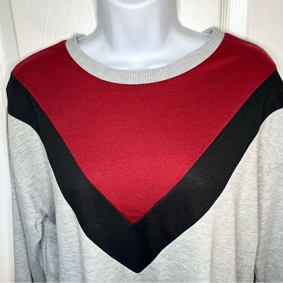 SHEIN Colorblock Sweatshirt Maxi Dress Long Sleeves Grey L - Picture 4 of 8